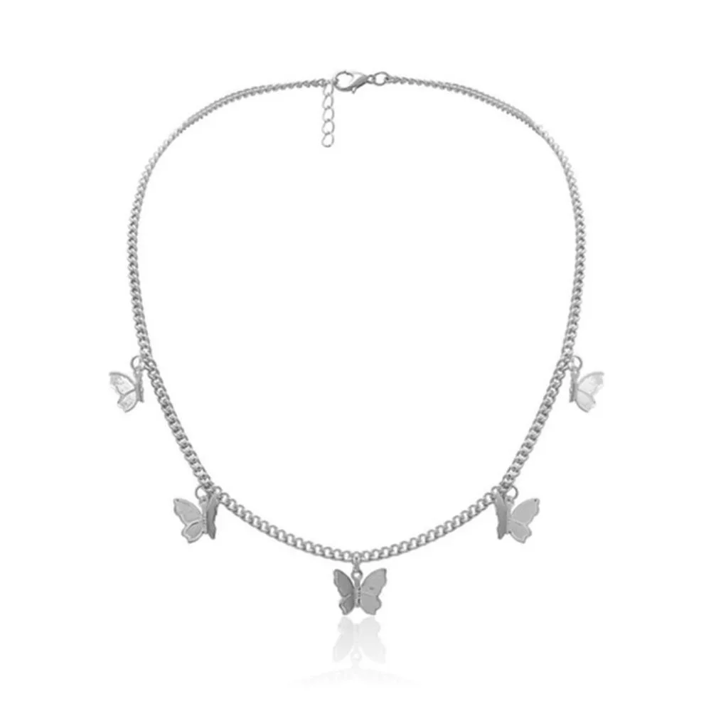 Woman Butterfly Necklace Chain Pendant Bohemian - Picture 2 of 4